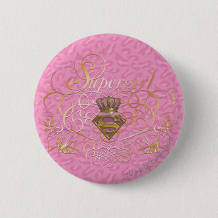 Supergirl Pink 6 Cm Round Badge