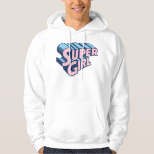 Supergirl Pink and Blue Logo Hoodie