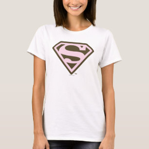 Supergirl Pink and Brown Logo T-Shirt