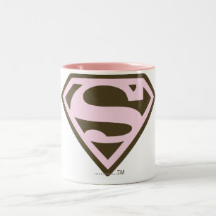 Supergirl Pink and Brown Logo Two-Tone Coffee Mug