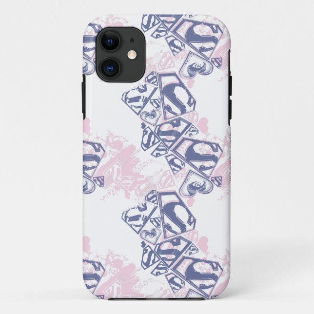 Supergirl Pink and Purple Pattern 2 Case-Mate iPhone Case (Back)