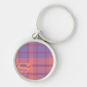 Supergirl Pink and Purple Pattern Key Ring