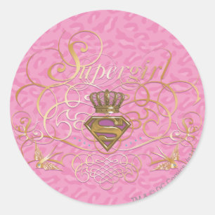Supergirl Pink Classic Round Sticker