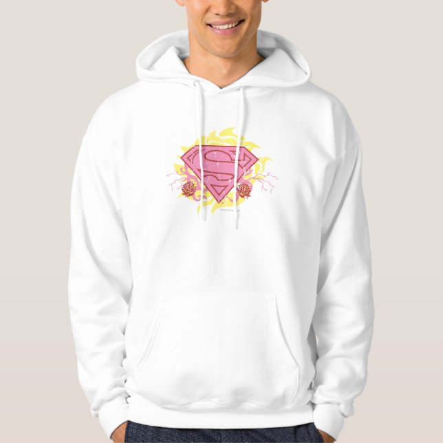 Supergirl Pink Flowers Hoodie (Front)