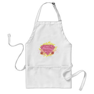 Supergirl Pink Flowers Standard Apron