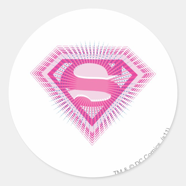 Supergirl Pink Logo Classic Round Sticker (Front)