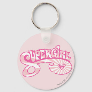 Supergirl Pink Logo Star Burst Key Ring