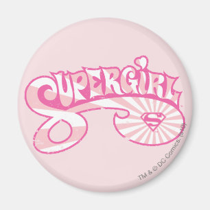 Supergirl Pink Logo Star Burst Magnet