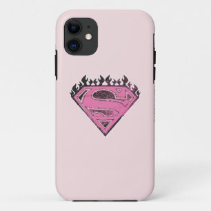 Supergirl Pink Logo with Flames iPhone 11 Case