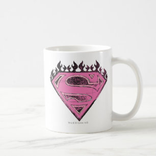 Supergirl Pink Logo with Flames Coffee Mug