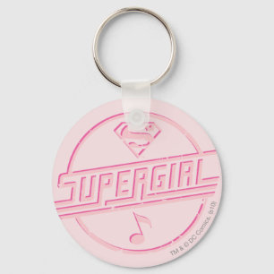 Supergirl Pink Music Note Key Ring