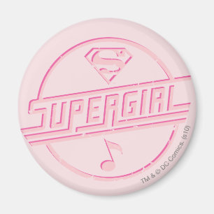 Supergirl Pink Music Note Magnet