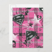 Supergirl Pink Splatter Square Postcard (Front/Back)