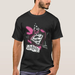Supergirl Pink Spray Paint Star T-Shirt