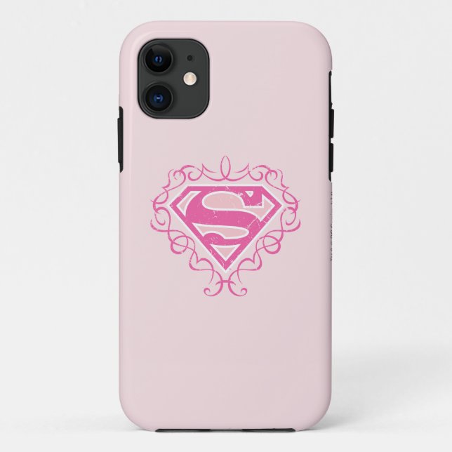 Supergirl Pink Stripes Case-Mate iPhone Case (Back)