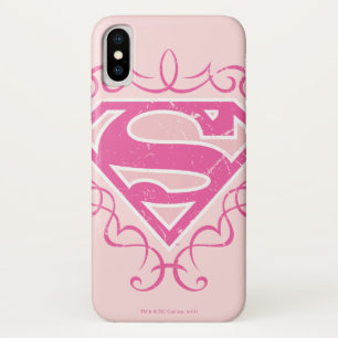 Supergirl Pink Stripes iPhone X Case