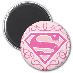 Supergirl Pink Stripes Magnet