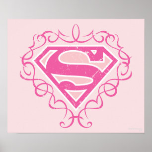 Supergirl Pink Stripes Poster