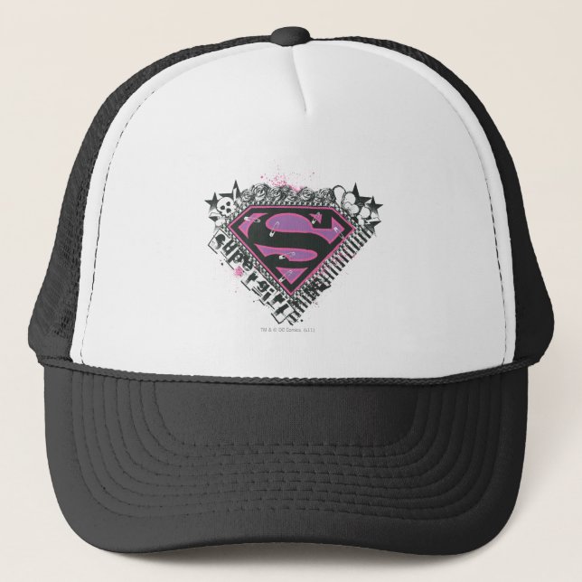 Supergirl Pins Logo Trucker Hat (Front)