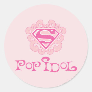 Supergirl Pop Idol Classic Round Sticker