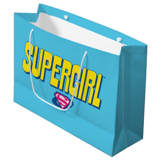 Supergirl Pop Logo Large Gift Bag (Front Angled)