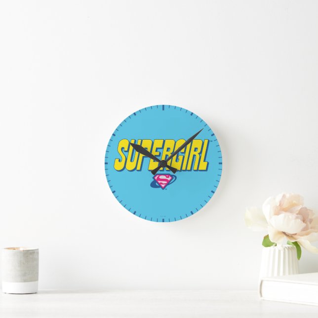 Supergirl Pop Logo Round Clock (Home)