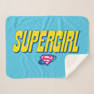 Supergirl Pop Logo Sherpa Blanket