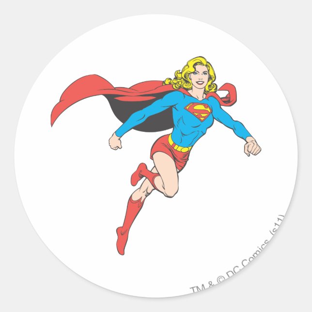 Supergirl Pose 1 Classic Round Sticker (Front)