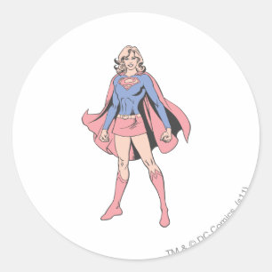 Supergirl Pose 3 Classic Round Sticker