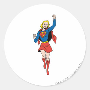 Supergirl Pose 4 Classic Round Sticker