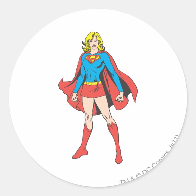 Supergirl Pose 5 Classic Round Sticker (Front)