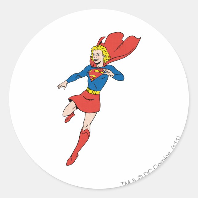 Supergirl  Pose 8 Classic Round Sticker (Front)