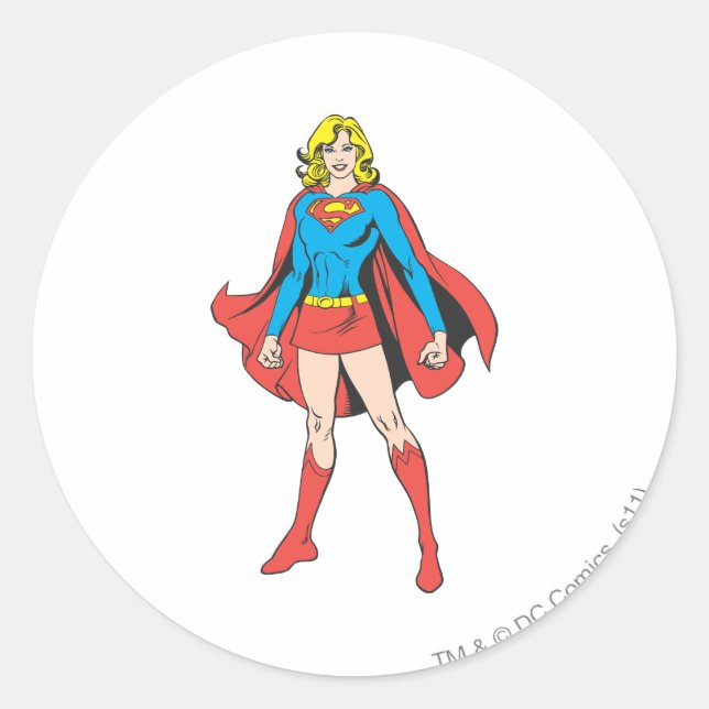 Supergirl Poses Classic Round Sticker (Front)
