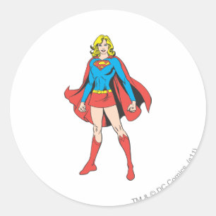 Supergirl Poses Classic Round Sticker