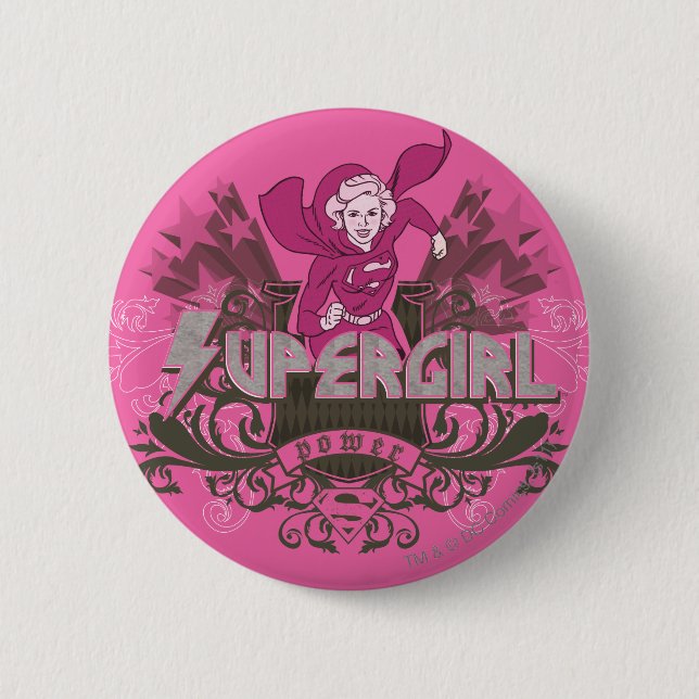 Supergirl Power 2 6 Cm Round Badge (Front)