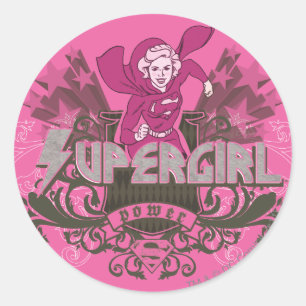 Supergirl Power 2 Classic Round Sticker