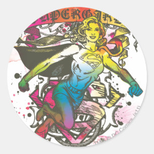 Supergirl Power Classic Round Sticker