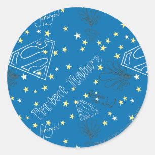 Supergirl Protect Nature Pattern Classic Round Sticker