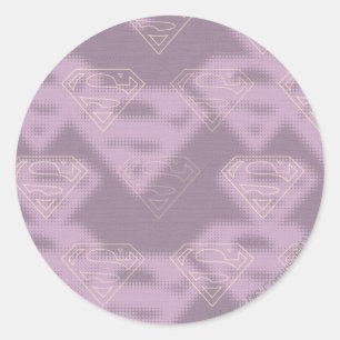 Supergirl Purple Halftone Logo Classic Round Sticker