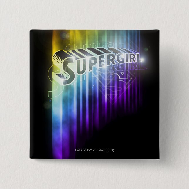Supergirl Rainbow 15 Cm Square Badge (Front)