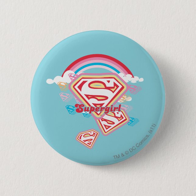 Supergirl Rainbow 6 Cm Round Badge (Front)