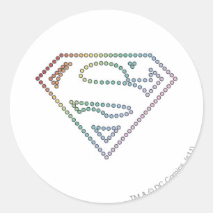 Supergirl Rainbow Outline Logo Classic Round Sticker