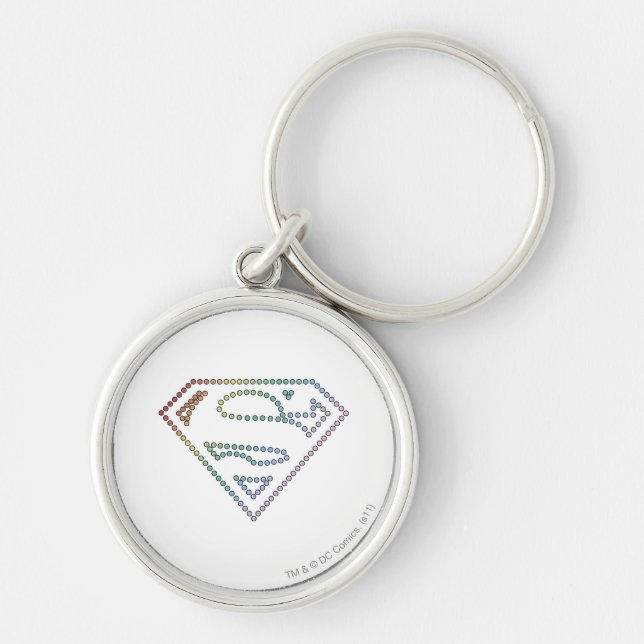 Supergirl Rainbow Outline Logo Key Ring (Front)
