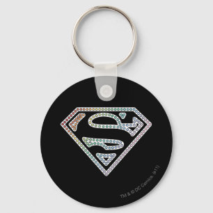 Supergirl Rainbow Outline Logo Key Ring