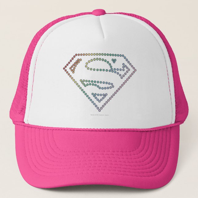 Supergirl Rainbow Outline Logo Trucker Hat (Front)