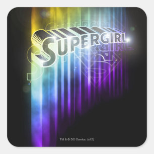 Supergirl Rainbow Square Sticker