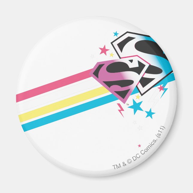 Supergirl Rainbow Stripes Magnet (Front)