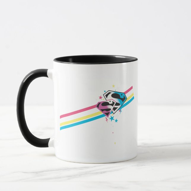 Supergirl Rainbow Stripes Mug (Left)