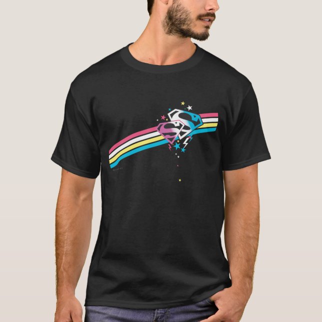 Supergirl Rainbow Stripes T-Shirt (Front)