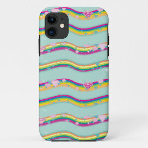 Supergirl Rainbow Waves Green iPhone 11 Case